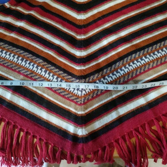 Inka Tradition Baby Alpaca Handmade in Peru Poncho One Size Small red brown - Picture 10 of 12